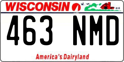WI license plate 463NMD