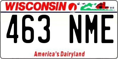 WI license plate 463NME