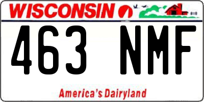 WI license plate 463NMF