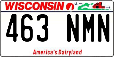 WI license plate 463NMN
