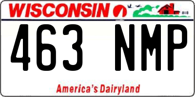 WI license plate 463NMP