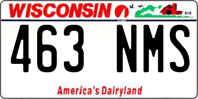 WI license plate 463NMS