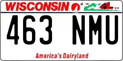 WI license plate 463NMU