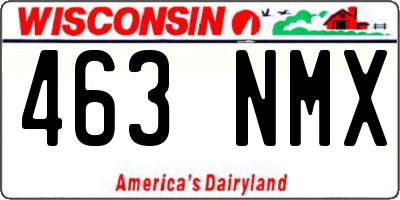 WI license plate 463NMX