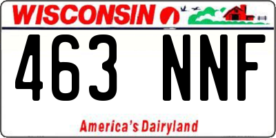 WI license plate 463NNF