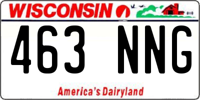 WI license plate 463NNG