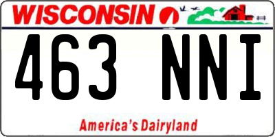 WI license plate 463NNI