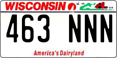 WI license plate 463NNN