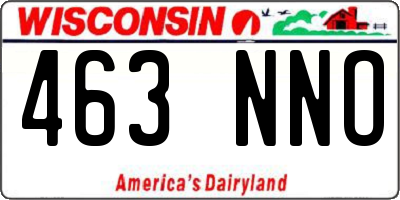 WI license plate 463NNO