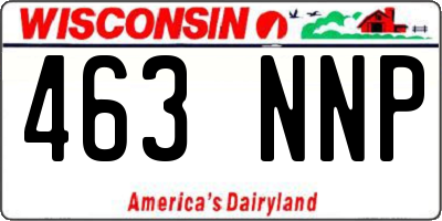 WI license plate 463NNP