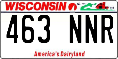 WI license plate 463NNR