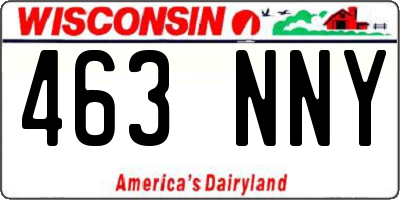 WI license plate 463NNY