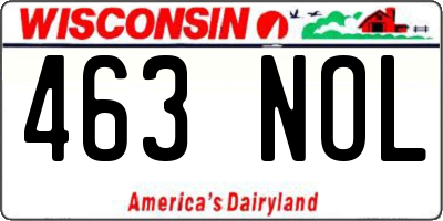 WI license plate 463NOL