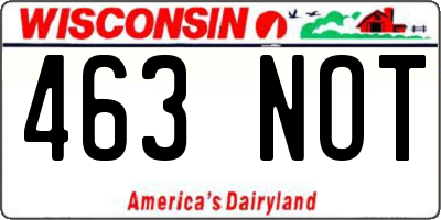 WI license plate 463NOT