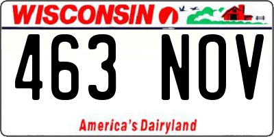 WI license plate 463NOV