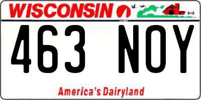 WI license plate 463NOY
