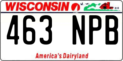 WI license plate 463NPB