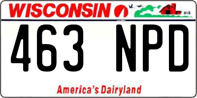 WI license plate 463NPD