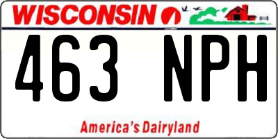 WI license plate 463NPH