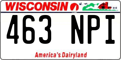 WI license plate 463NPI