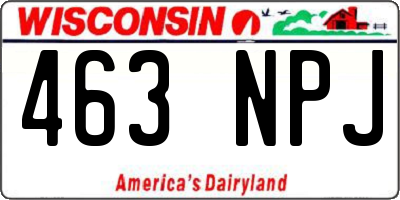 WI license plate 463NPJ