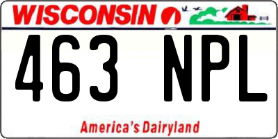WI license plate 463NPL