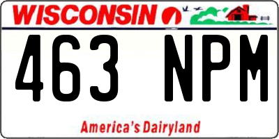 WI license plate 463NPM