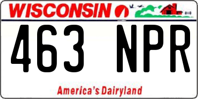 WI license plate 463NPR