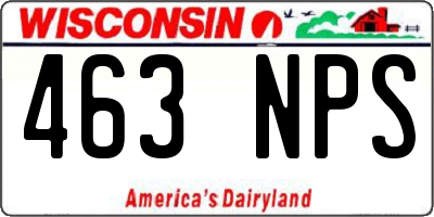 WI license plate 463NPS