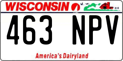 WI license plate 463NPV