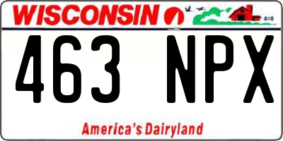 WI license plate 463NPX