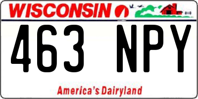 WI license plate 463NPY
