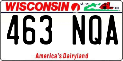 WI license plate 463NQA