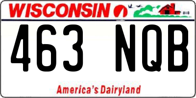 WI license plate 463NQB