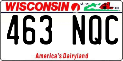 WI license plate 463NQC