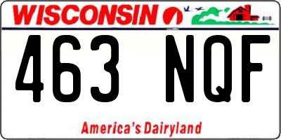 WI license plate 463NQF