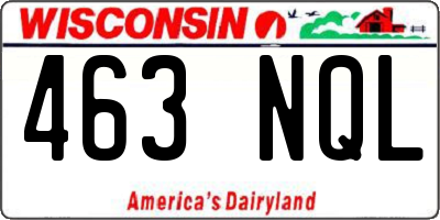 WI license plate 463NQL