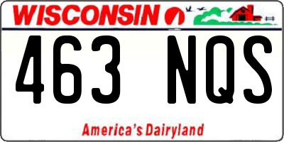 WI license plate 463NQS