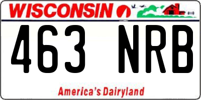 WI license plate 463NRB