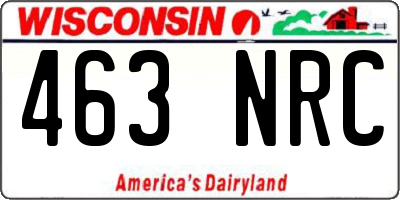 WI license plate 463NRC