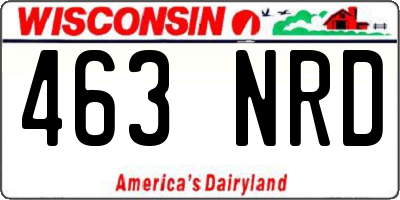 WI license plate 463NRD