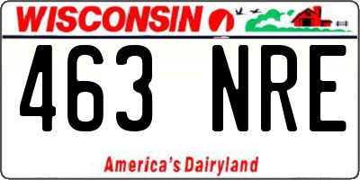 WI license plate 463NRE