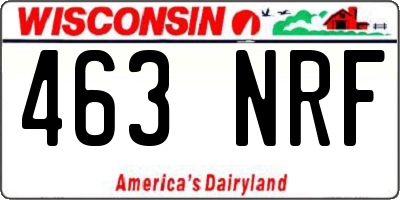 WI license plate 463NRF