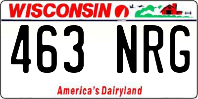 WI license plate 463NRG