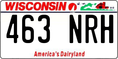 WI license plate 463NRH
