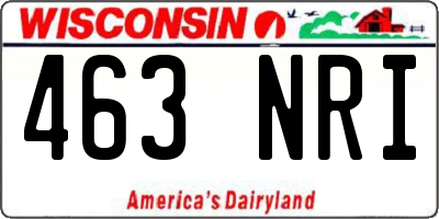 WI license plate 463NRI