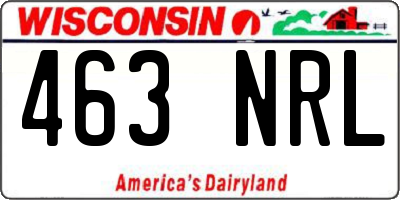 WI license plate 463NRL