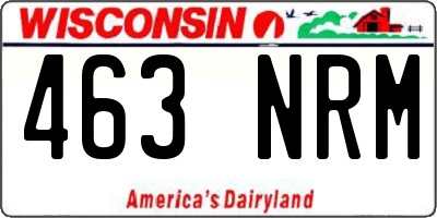 WI license plate 463NRM