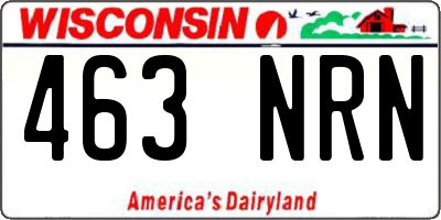 WI license plate 463NRN