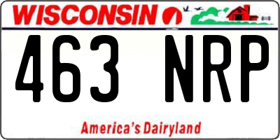 WI license plate 463NRP